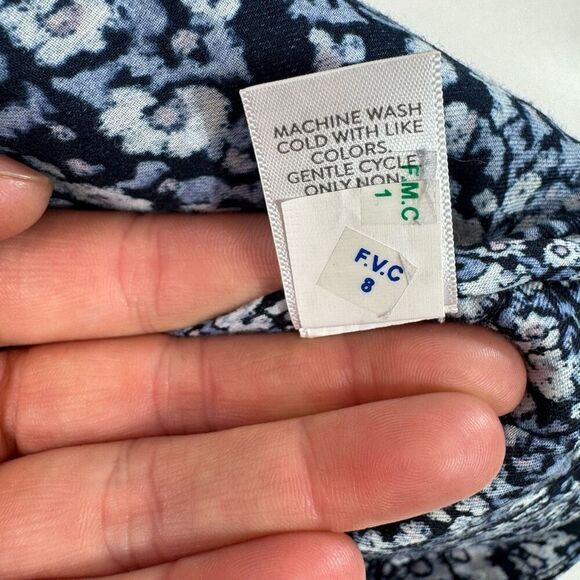 J Jill Jacket Womens 2X Blue Quilted Floral Button Up Granny Boho Long Sleeve - Picture 9 of 13